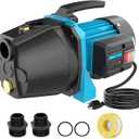 1.1HP Shallow Well Pump, Garden, Water Transfer,Home Lawn Draining Irrigation Pump, Pressure Booster, Sprinkler, Jet,1200GPH 115V Portable Cast Iron GJE