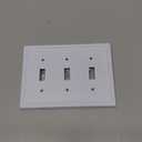 2-Pack Triple Toggle Light Switch Cover Plate, Pearls Decorative Switch Plate Covers, Pure White 3 Gang Metal Wall Plate, Corrosion Resistant