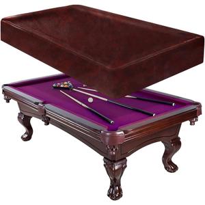 iCOVER Pool Table Cover Outdoor Heavy Duty Leather Waterproof Billiard Tables Covers 7ft Brown