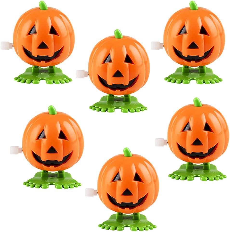 The Dreidel Company Halloween Pumpkin Wind-Up Toys, Birthday Party Favors, Novelty Toys for Boys and Girls, 2" Inches (6-Pack)