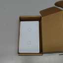 Smart Switch Aluminum Frame,2.5D Glass Panel,4.65 X 2.83 X 1.26 Inches,Need Neutral Wire,2.4GHz WiFi,Work with Tuya/Smart Life,App/Voice Control,White 2 Button