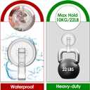 Wreath Hanger, Heavy Duty Suction Cup Hooks for Front Door, Plastic Clear Hooks for Halloween Christmas Wreaths, Welcome Sign, Glass Door, Tile Wall (Clear - 4 Pack)