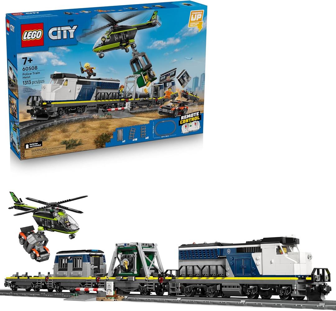 LEGO City Police Train Heist Building Toy - Train Set with Police Car Toy for Boys & Girls, Ages 7+ - Pretend Play Set for Kids - Gifts for Birthdays - 60508