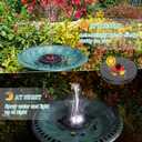 Solar Bird Bath Fountain,Upgrade 3.5W Glass Panel Solar Fountain with 2200mAh Backup Battery, White LED Lights, 8 Spray Modes, 4 Fixed Rods for Garden, Pond, Pool,Patio Outdoor Water Feature