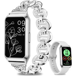 Smart Watch,Fitness Tracker Watch 7 Day+ Battery with Heart Rate/Step Counter/Calories/spO2/Sleep Monitor,IP68 Fitness Smart Watches for Women Android&iOS Silver