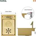 TORVA Gold RV Kitchen Sink, 12x17x7 Inch Compact Bar Sink, 16 Gauge T304 Stainless Steel Undermount Nano Coated Sink, Space-Saving Design for Camper Van, Boat, and Tiny Home