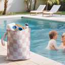 2 x Wet Dry Bags Water Resistant - 2 Pack Reusable Waterproof Wet Dry Bag for Swimsuits & Baby Clothes - Leakproof Storage Pouch Bag for Travel & Baby Diaper - Travel Laundry Daycare Bags (BlackHeart&Beige)