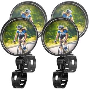 TAGVO Bike Mirror, Bicycle Cycling Rear View Safe Mirrors, Adjustable Rotatable Handlebars Mounted Plastic Convex Mirror for Mountain Road Bikes