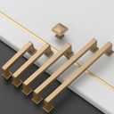 Amerdeco 10 Pack Champagne Bronze Cabinet Pulls 5 Inch(128MM) Hole Centers Kitchen Cabinet Handles Cabinet Hardware Kitchen Handles for Cabinets Cupboard Handles Drawer Pulls ZH0019