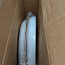 Mayfair Padded Toilet Seat with Chrome Hinges, Soft Vinyl over Wood Core Seat, Made in USA, Elongated, White