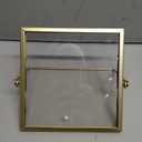 Amyhill Set of 6 Metal Picture Frames Vintage Minimal Ornate Floating Frames 4 x 4 Inches Photo Antique Easel Stand Vertical Glass Holder for Pictures Photos Desk Tabletop Display(Gold)