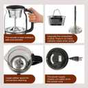 Oudim Drip Coffee Maker by Spraying Method, 1.2L Capacity, 600W Power, BPA-Free, Glass Stainless Steel Tea and Coffee Brew Kettle, Electric Kettle with Keep Warm