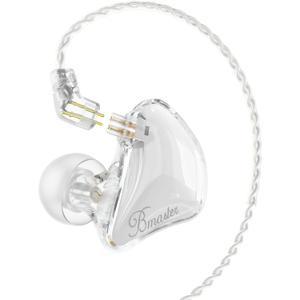 BASN Bmaster 2-Pin Triple Drivers in Ear Monitor Headphone with Two Detachable Cables Fit in Ear Suitable for Audio Engineer, Musician (White)