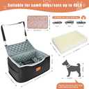 AlfaTok Memory Foam Booster Dog Car Seat for Medium Dogs (Under 45LBS): Elevated, Detachable Washable, Anti-Slip, for Car Back Seat, Travel Pet Bed with Seat Belt
