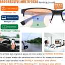 Multifocus Reading Glasses Men Bifocal No Line Progressive Multifocal Reader Blue Light Computer Frame Eyeglasses 2pk