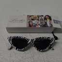 livho Retro Vintage Narrow Cat Eye Sunglasses for Women Clout Goggles Plastic Frame (Zebra Pattern)