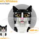 Whiskers for Lego 21349 Ideas Tuxedo or Lego 21376 Ideas Orange Cats Snap-in Accessory - Compatible with Model 21349 or 21376 (Whiskers Only, Not The Building Block Kit) (Classic Edition)