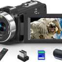 Video Camera 8K 64MP Camcorder 18X Digital Zoom YouTube Vlogging Camera Webcam IR Night Vision WiFi 3.0Touch Screen Camcorders with 32G SD Card, Remote Control and 3 Batteries (BLACK)