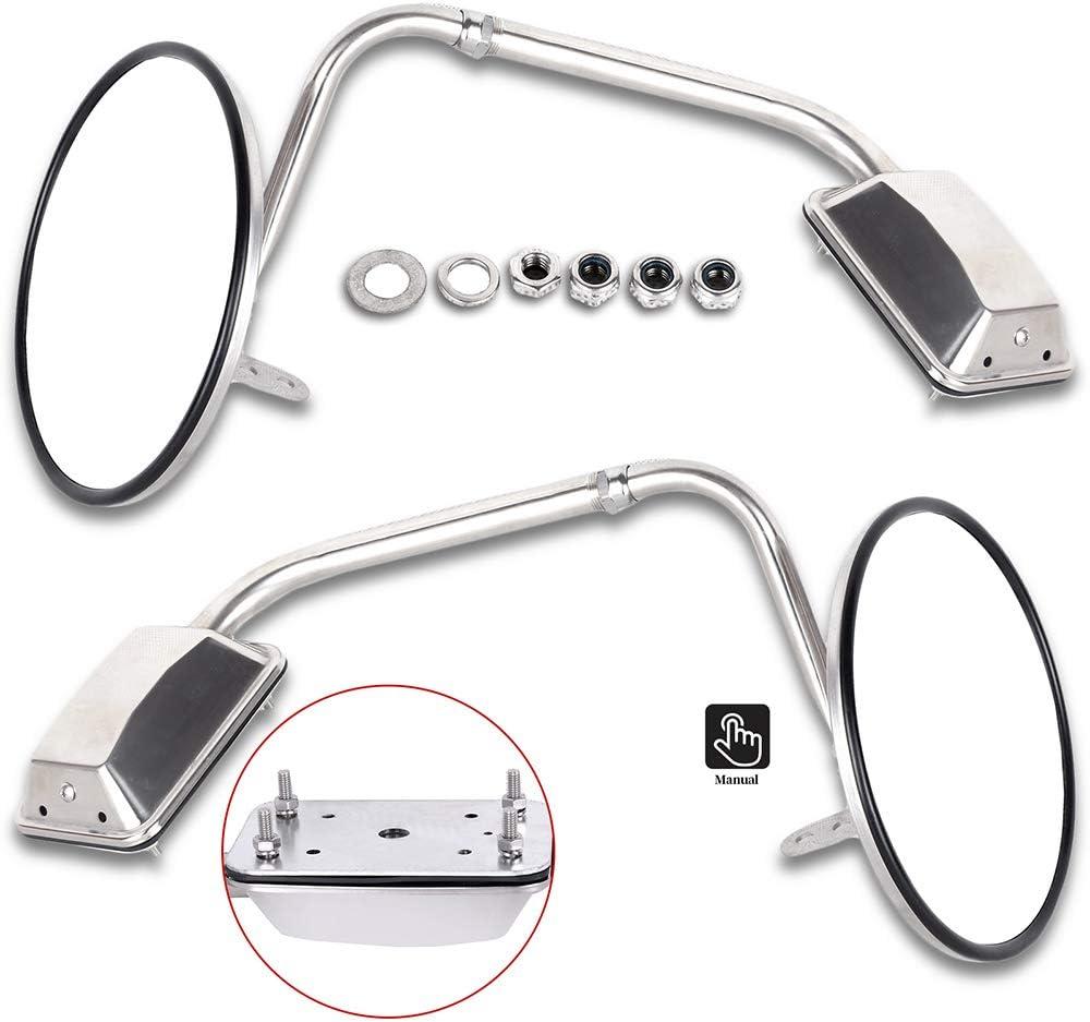 ECCPP Hood Mount Convex Mirrors Compatible With For Freightliner For Kenworth For Peterbilt With Left Right Side Tuck Car Mirrors With Chrome Housing, 25.8 cm x 25.8 cm x 17 cm