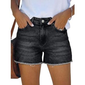 KISSMODA Denim Shorts Women Trendy Button Summer Cut Off Short Womens Jean Shorts High Waisted Denim Hot Ripped Shorts Large