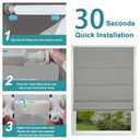 Changshade No Drill Roman Shades Cordless Blinds Blackout for Indoor Windows, Room Darkening Tension Rod No Hardware No Tools Inside Mount, Shade Size 39 Inches Wide 64 Inches High, Dark Grey