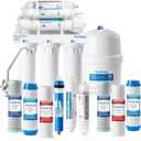PureDrop RTW5AK SGS-Tested Reverse Osmosis Alkaline Water Filter System, 6 Stage pH+ Alkaline Remineralization Under Sink RO Water Filtration System Plus Extra 3 Filters, 50 GPD