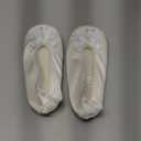 isotoner Girl's Satin Ballerina with Embroidered Pearl (Size: 9-10 Toddler, Ivory)