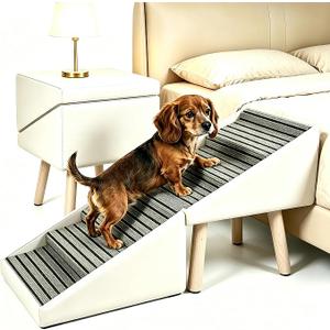 Foldable 2-in-1 Wooden Dog Stairs Non-Slip Ramp for Small Dogs Bed & Couch
Works as pet ottoman with solid wood frame, stable climbing steps for puppy and senior pets