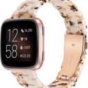 Wearlizer Resin Band Compatible with Fitbit Versa 2/Fitbit Versa/Versa Lite Bands Women Men, Lightweight Bracelet Replacement Wristband Strap for Versa 2 Smartwatch (Nougat White)
