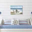 The Stream Design Coastal Beach Canvas Wall Art: Seascape Painting Blue Ocean Wave Picture Relaxing Tropical Sea Scene Print 24x18 Summer Landscape Artwork for Bedroom Living Room