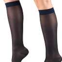 Truform Sheer Compression Stockings, 15-20 mmHg, Women's Knee High Length, 20 Denier, Navy, Medium