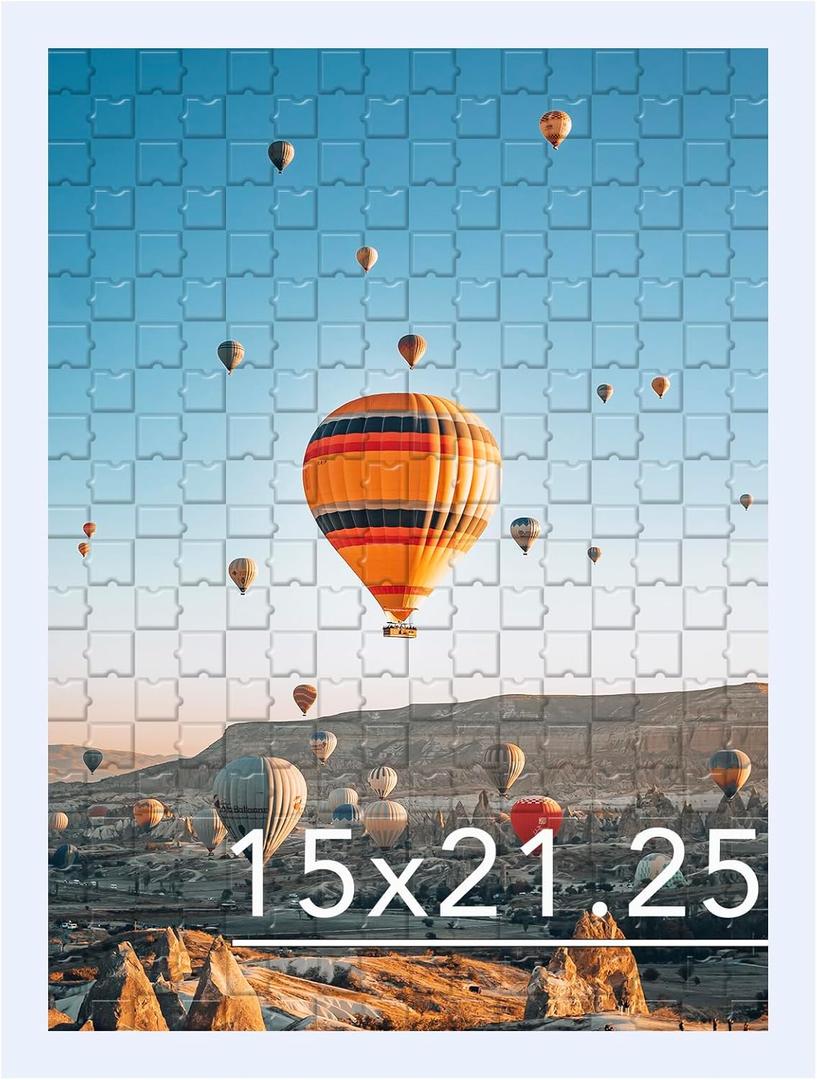 JCJMY 15x21.25 Puzzles Frame White, Wall Hanging 15 x 21.25 Picture Frame for 15 by 21.25 Poster Photo Canvas Picture Puzzles with Shatter Resistant Plexiglass, White