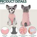 Kuoser Dog Surgery Suit Female Spay, Dog Recovery Suit Male Neuter, Pet Clothes Onesie for Surgery Anti Licking Abdominal Wounds Puppy Surgical Recovery Bodysuit Shirt, Substitute E-Collar & Cone, Pink (XL (Back:20.1-24.8'', Weight:42-75 Lb)