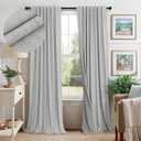 Light Grey Blackout Curtains 84 Inch Length 2 Panels for Dining Room Darkening Curtain for Bedroom Gray Linen Textured Black Out Sunblock Light Blocking Long Drapes for Living Room Patio Door Back Tab, 52"W x 84"L (Pack of 2), Light Grey