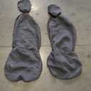 Car Front Seat Covers Gray Canvas 2PCS