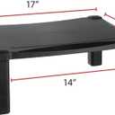 Kantek Single-Level Monitor Stand, 17" X 13.25" X 3" To 6.5", Black, Supports 50 Lbs