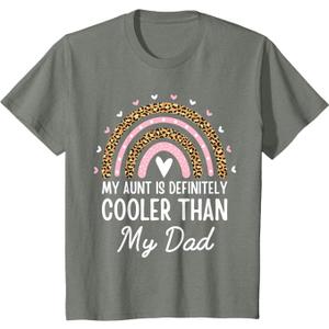 My Aunt is Definitely Cooler Than My Dad Auntie Niece Nephew T-Shirt (4T, Olive Heather)