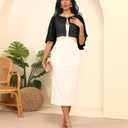 Eeeuityoo Chiffon Shawl Wraps Women's Girls Shrug for Evening Dress Wedding Cape Cover Up 1920s Shawl (Black)