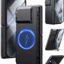 TONGATE Magnetic for Pixel 10 Pro Fold Case with Glass Screen Protector, [Compatible with MagSafe] [with Camera Cover & Hinge Protection] Full-Body Rugged Stand Case for Google 10 Pro Fold, Black