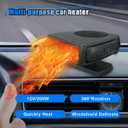 12V 200W Portable Car Heater, Car Windshield Defogger Defroster with 360 Degree Rotary & Cigarette Lighter Plug-in, 2 in 1 Auto Windscreen/Window Heater Fast Heating & Cooling Fan