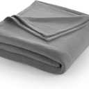 Twin Size Fleece Bed Blanket | Comfy Supersoft Fleece Blanket  All-Season Light Weight Throw Blanket | Luxuriously Soft | Throw Blanket for Couch and Sofa | Machine Wash | Gray (Grey)