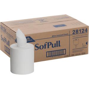 Georgia-Pacific SofPull Centerpull Regular Capacity Premium Paper Towel, White, 28124, 324 Sheets Per Roll, 6 Rolls Per Case