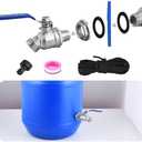 High Flow Rain Barrel Spigot Kit, Lead-Free,304 Stainless Steel Faucet Kit for Rain Water Barrel, Water Tanks, 55 Gallon Drum Etc., Spigot with Bulkhead Fitting, Tape.