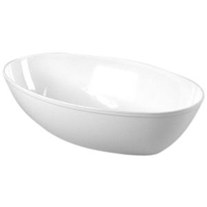 CaterLine Luau 64-Ounce Heavyweight Plastic Oval Serving Bowl, White 