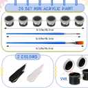 Nuanchu 280 Pcs Winter Mini Acrylic Paint Set Black and White Acrylic Paint Strip Bulk 20 Flat Brushes 20 Pointed Brushes for Party Neutral Basic Color Christmas Snowflake Snowman Painting Kit