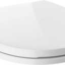 Delta Faucet Morgan Round Front Slow-Close White Toilet Seat with Non-Slip Seat Bumpers, White 801903-WH