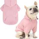 EXPAWLORER Textured Cable Knit Basic Dog Hoodie, Elevated Style Dog Sweater with Leash Hole and Pocket, Soft and Warm Pet Winter Coat, Cold Weather Clothes for Small Medium Large Dogs Cats,Pink XS