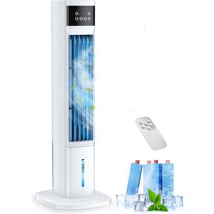 3-in-1 Portable Air Conditioners for Room, Evaporative Air Cooler, 4 Modes 3 Speeds/24H Timer, Fast Cooling Portable AC Unit, Remote 60 Oscillating Tower Fan, Quiet Swamp Cooler for Bedroom Office