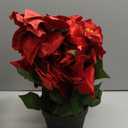 Poinsettias Artificial Christmas Flowers Red Faux Poinsettia Outdoor 15 Inch Winter Flowers for Home Office Table Decorations Indoor Outdoor Xmas Ornament