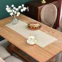 NEWISHER Farmhouse Rustic Table Runner Solid Beige Rectangular Table Runners Faux Linen Table Runner for Everyday Use Kitchen Dining Party Table 13x36 Inch